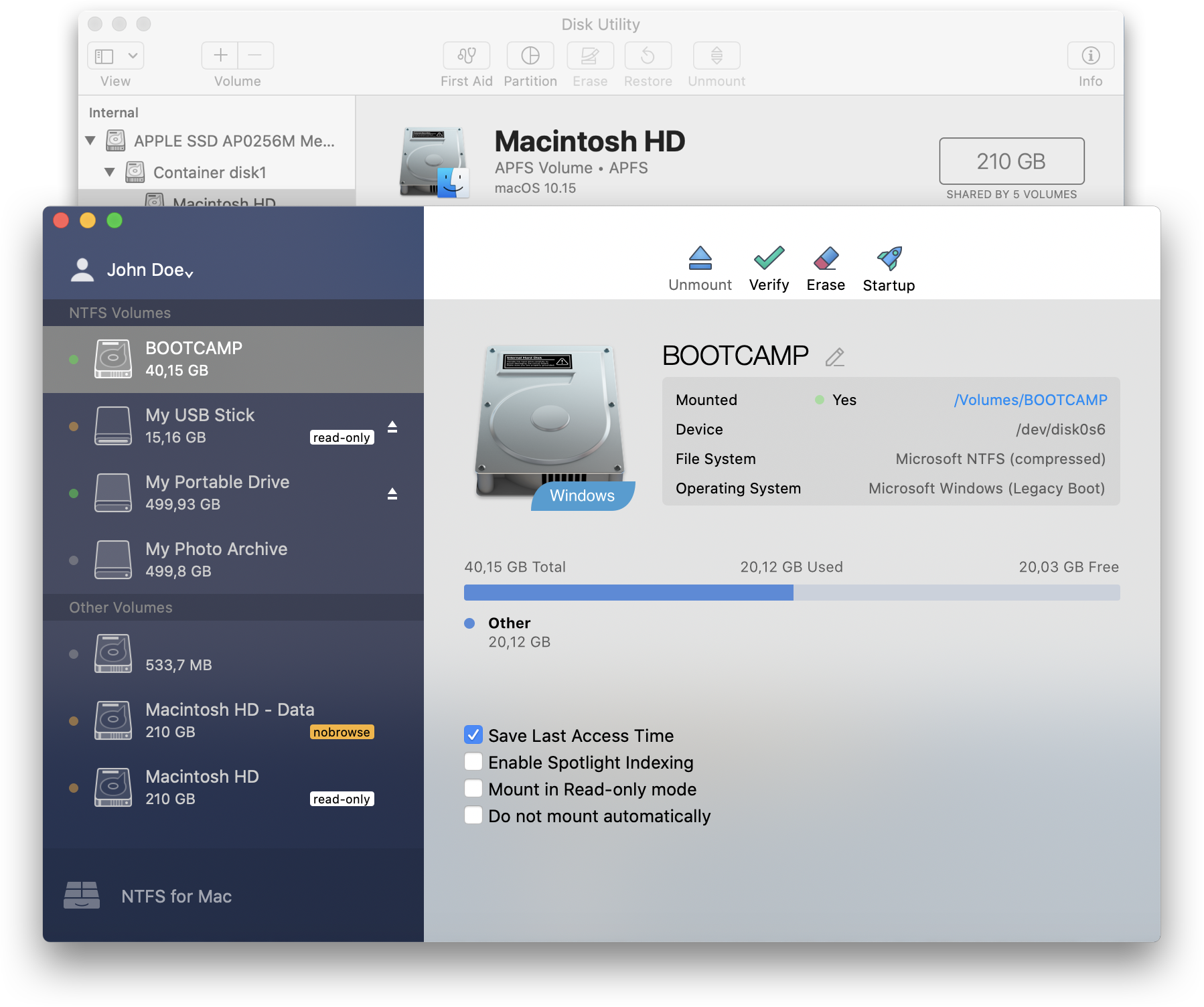Software to read and write to external hard drive from mac
